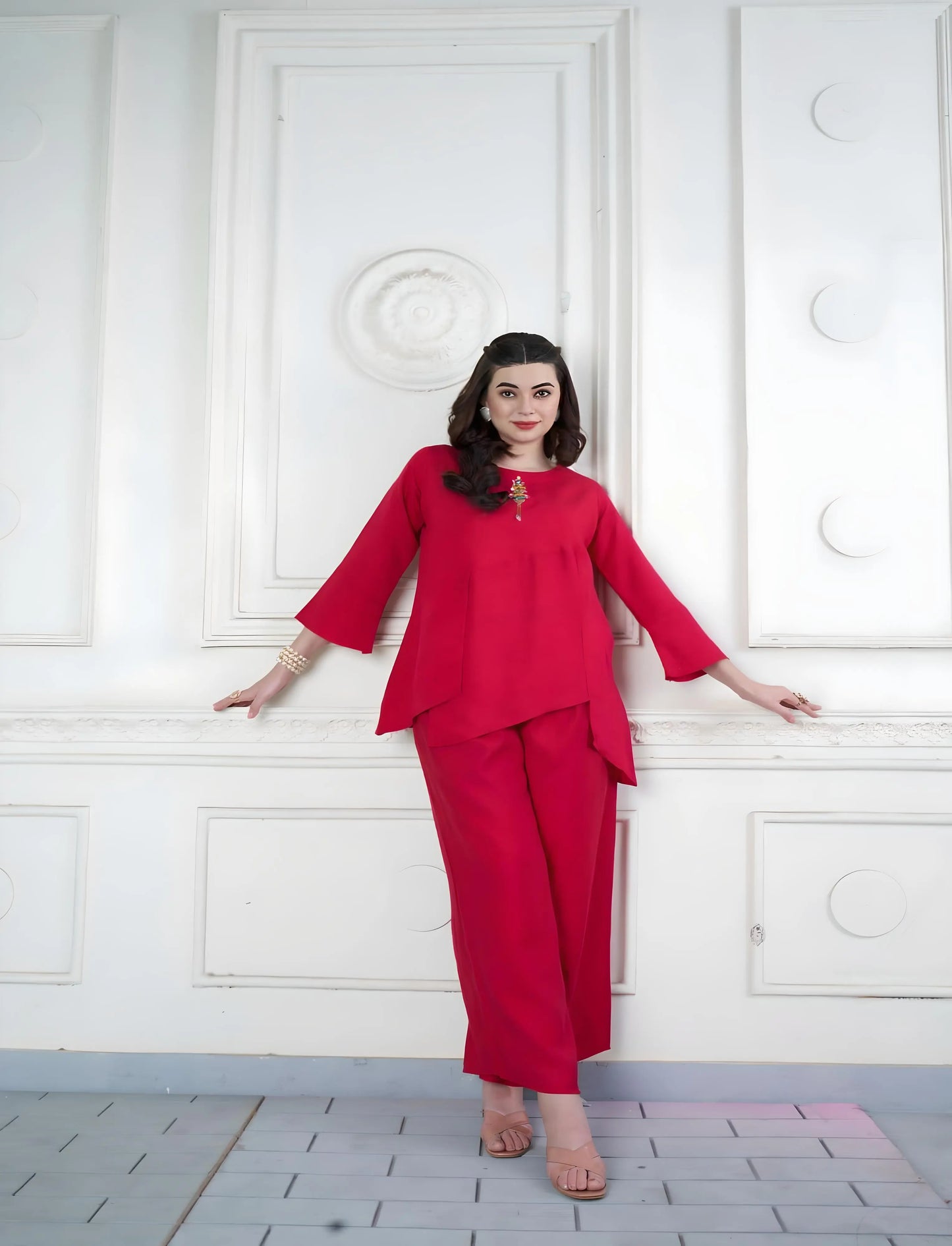 Chic Red Co-ord Set Mumtaz Fashions